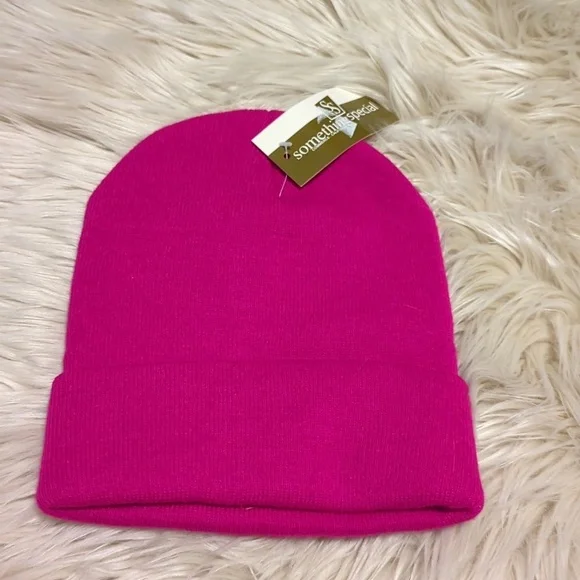 Pink embellished bling winter beanie hat - Picture 2 of 3